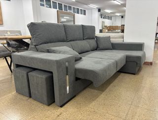 Divano Chaiselongue con Cassetto e 2 Pouf NUOVO!