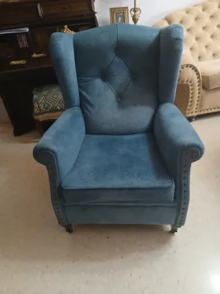 Poltrona relax blu in tessuto, ho due poltrone