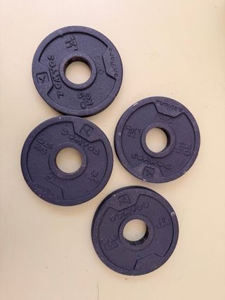 4 discos de pesa 0.5 kg hierro fundido