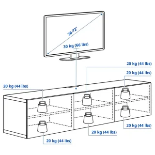 Moble TV Besta IKEA Blanc 180 cm