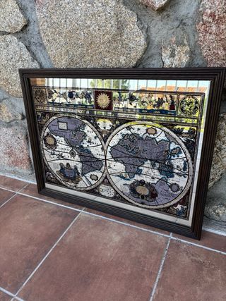 Cuadro Espejo Mapa Mundi