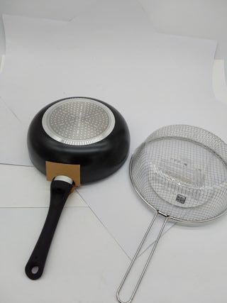 IBILI - Padella friggitrice con cestello induzione, 24 cm, Alluminio, Antiaderente, Adatto per induzione