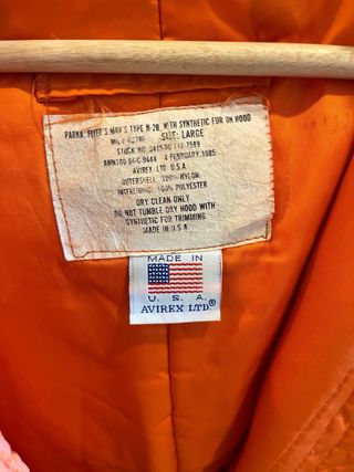 Chaqueta Bomber N-2B USA Naranja