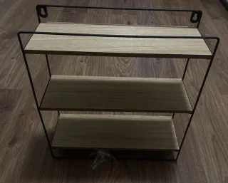 Scaffale a 3 Livelli in Legno e Metallo
