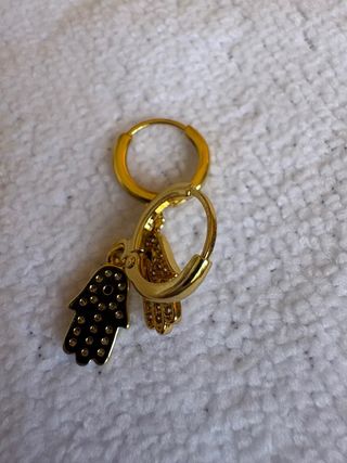 Pendientes Hamsa Dorados con Circonitas