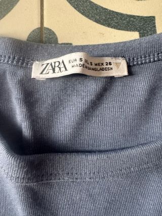 Camiseta ZARA manga larga azul