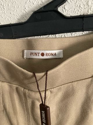 Pantalón Punt Roma algodón beige Talla XS