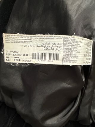 Chaqueta Mango Negra Piel y Ante