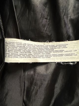 Chaqueta Mango Negra Piel y Ante