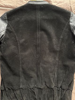 Chaqueta Mango Negra Piel y Ante