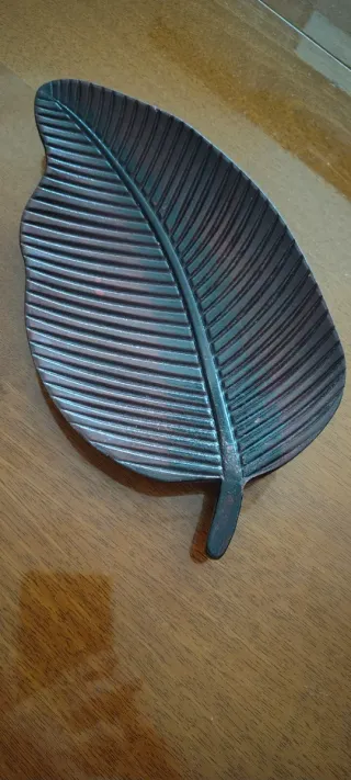 Vassoio Foglia Legno Decorativo