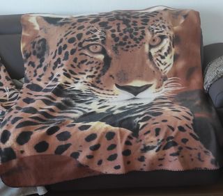 Manta de sofá con estampado de tigre