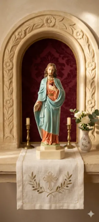 Statuetta Sacro Cuore di Gesù polvere di marmo