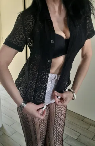 Camicia trasparente poliestere L