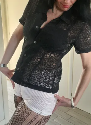 Camicia trasparente poliestere L