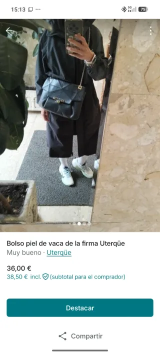 Bolso Uterqüe Piel Negro
