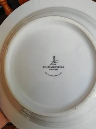 Set 6 Platos Pasta Williams Sonoma Cerámica