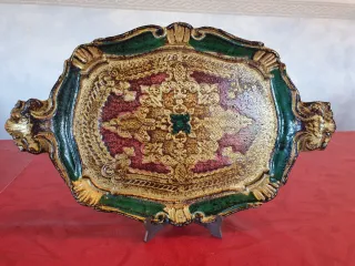 Bandeja Antigua Florentina Decorada