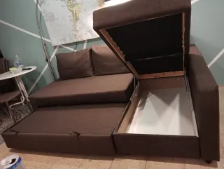 Sofá Cama Marrón Tela