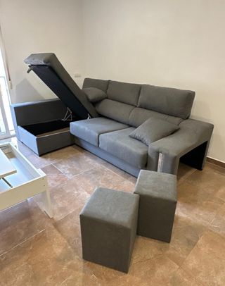 Sofa Chaisselongue con Arcon y 2 puff NUEVO!