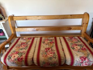 Set divano e due poltrone in legno massello