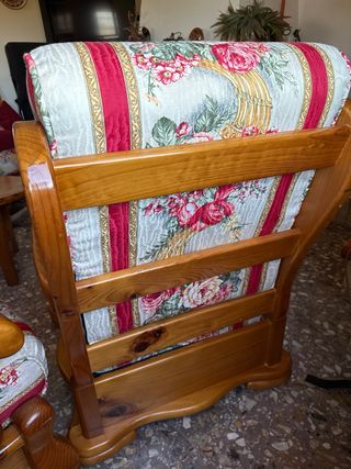 Set divano e due poltrone in legno massello