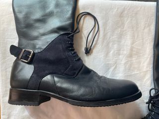 Botas piel/ante negras/azul mujer 39/40 Landos