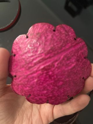 Monedero artesano flor rosa