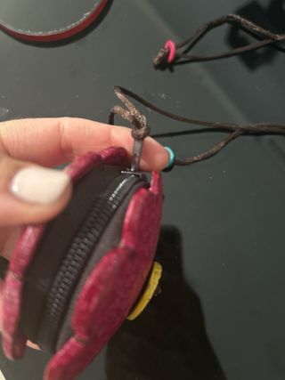 Monedero artesano flor rosa