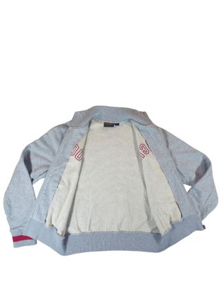 Felpa Woolrich Zip Grigio Rossa M