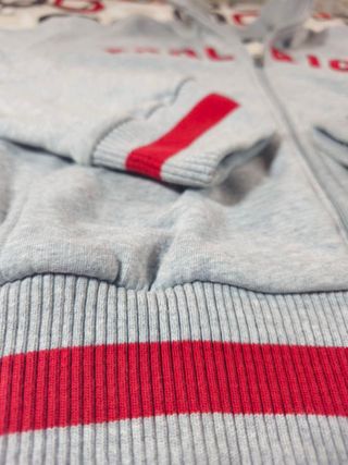 Felpa Woolrich Zip Grigio Rossa M