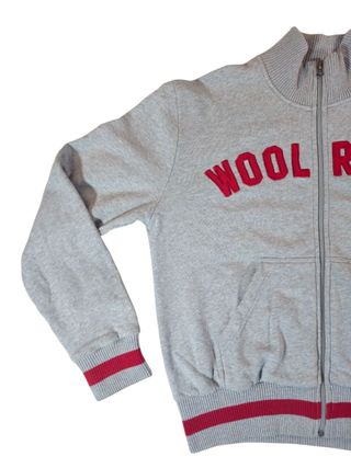 Felpa Woolrich Zip Grigio Rossa M