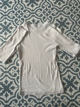 Zara Camiseta Manga Larga Beige XS
