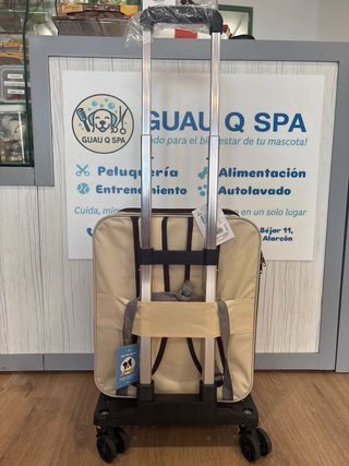 Maleta Transporte Animales Pequeños Beige/Marrón