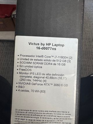 Portátil HP Victus Negro