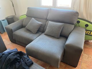 2 Sofás gris de polipiel y antimanchas
