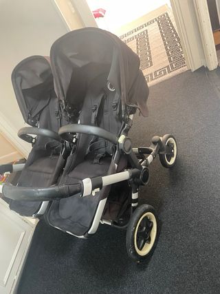 Carrito gemelar Bugaboo marrón