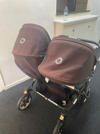 Carrito gemelar Bugaboo marrón