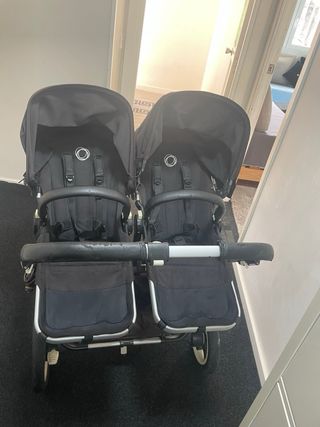 Carrito gemelar Bugaboo marrón