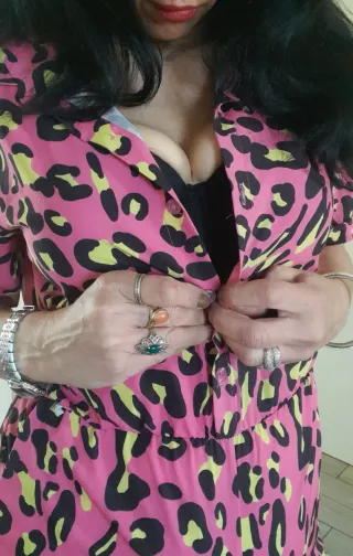 Tuta leopardata fucsia poliestere stretch