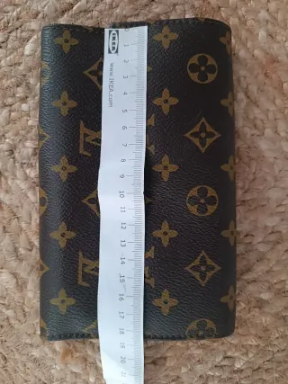 Cartera Cuero Marrón y Dorado