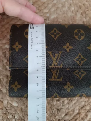 Cartera Cuero Marrón y Dorado