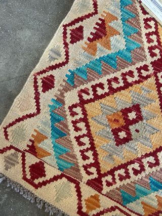 Alfombra Kilim Afgana Tejida a Mano 96x60cm