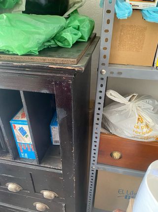 Mueble Almacenaje Madera Negro Cajones