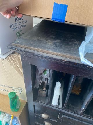 Mueble Almacenaje Madera Negro Cajones