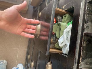 Mueble Almacenaje Madera Negro Cajones