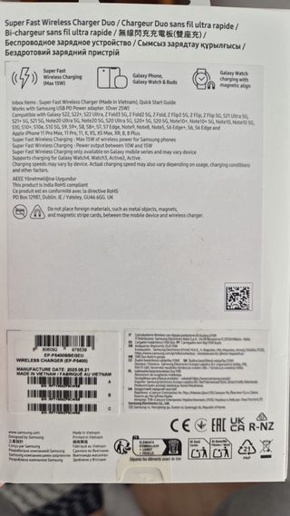 Cargador Inalámbrico Samsung Super Fast Duo