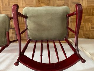 Conjunto 2 butacas y 4 sillas madera