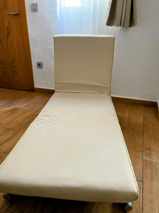 Sofá cama individual plegable beige