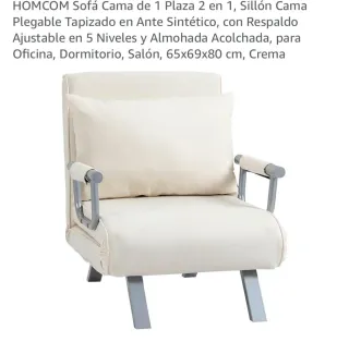 Sofá cama individual plegable beige